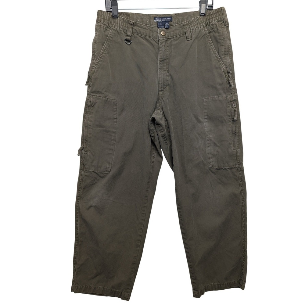VTG 5.11 Tactical Cargo Pants Mens 32x30 Green 74290 100% Cotton Canvas Utility